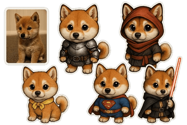 Stickers used in various ways